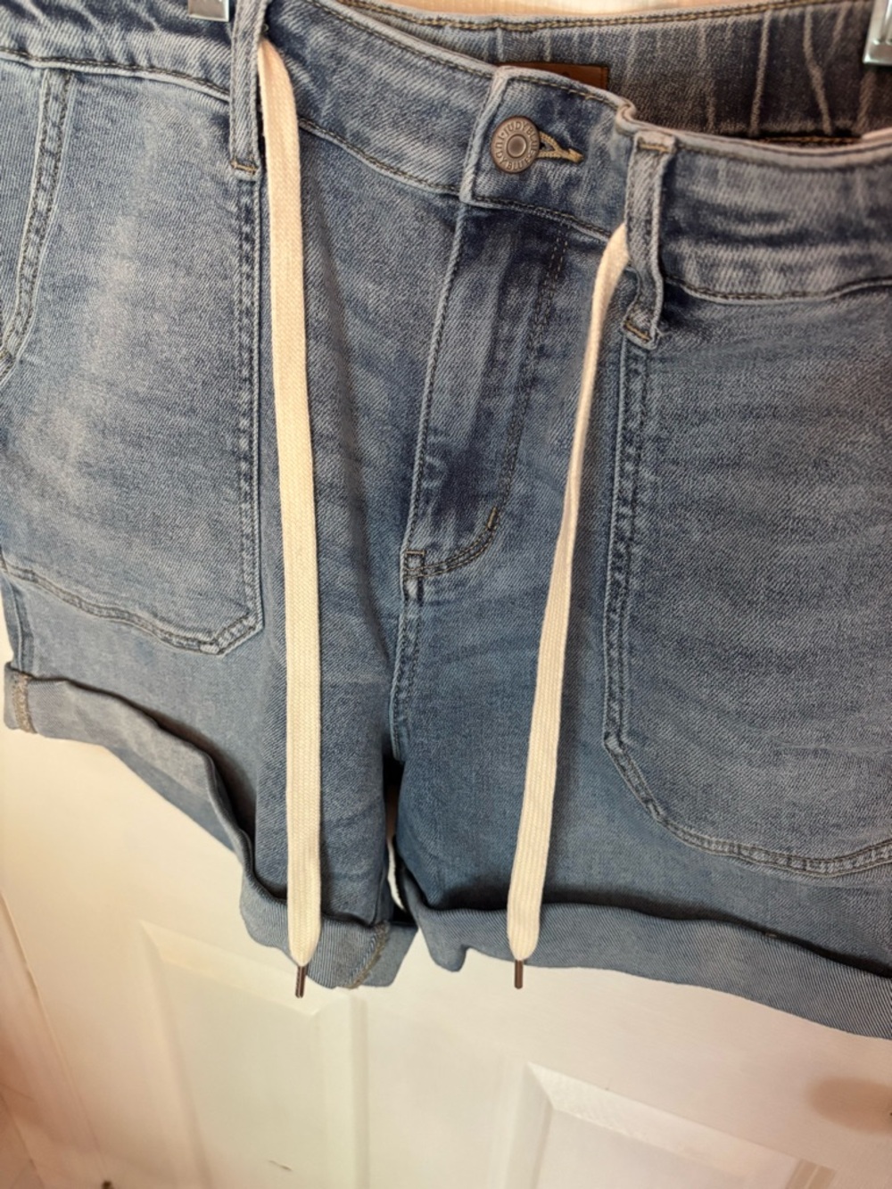 Judy Blue Light Blue Denim Jean Shorts with Drawstring - Picture 8 of 8